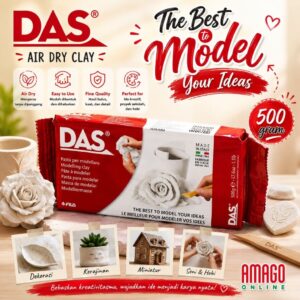 DAS Modelling Clay Air Dry Hardening WHITE - Tanah Liat Warna PUTIH - 500 gr