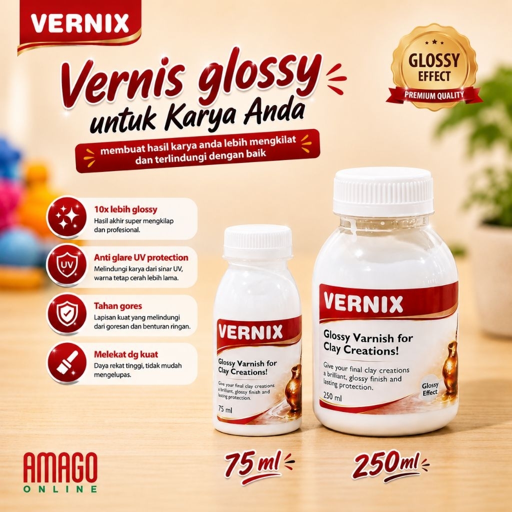 Vernis Glossy mengkilap - Clear Finisher Varnish VERNIX