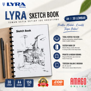 LYRA Sketch Book A4 30 Sheets 150 gsm Buku Sketsa Menggambar Sketchbook Premium Professional 9210260