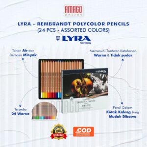 LYRA Rembrandt Polycolor Pencils - Pensil Warna - 24 pcs - Assorted Colors - 2001240
