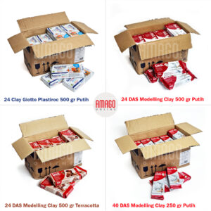 Paket Lebih Murah -  1 Dus Tanah Liat DAS Modelling Clay atau Giotto Plastiroc - Pilih Ukuran