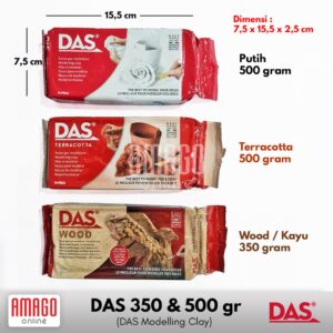 Clay DAS Modelling Clay Tanah Liat - Air Hardening Kering tanpa Oven 500 - Pilih Warna