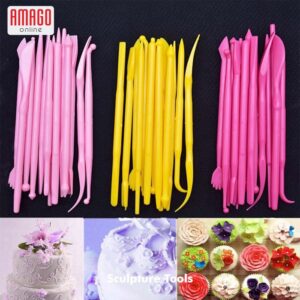 Clay Tools - Alat Ukir Alat Potong Alat Bentuk Clay Modelling Hias Kue - set isi 14 - bahan plastik