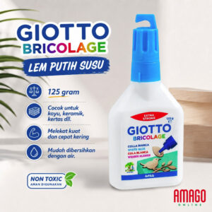GIOTTO Bricolage lem PVA, putih, mudah dibersihkan, serba guna, melekatkan DAS Clay 125 gram -541700