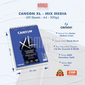 Buku CANSON XL Mix Media Mixmedia 30 sheets Paper Medium Grain A4 300g - 200807215