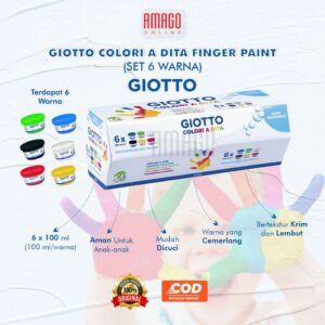 GIOTTO Colori A Dita Finger Paint Cat Oles Murah Aman Dan Berkualitas - Set 6 Warna - 534100