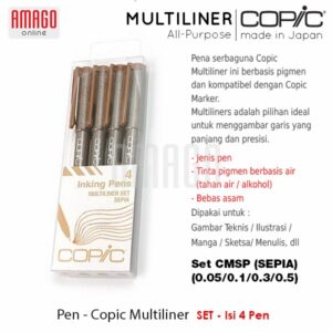 COPIC Multiliner - Sepia - (4 Pcs/Set) - CMSP/SET