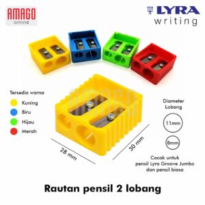 LYRA Double Holed Sharpener - Rautan Pensil MURAH - Peruncing Pensil - 2 Lobang PERSEGI - 7301230