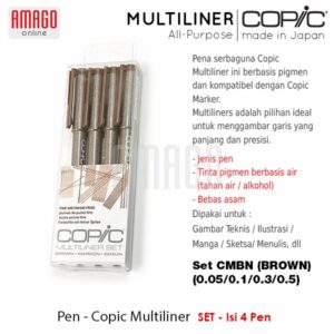 COPIC Multiliner - Brown - (4 Pcs/Set) - CMBN/SET