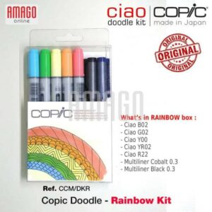 COPIC Doodle Pack - Rainbow Kit - 2 Pens And 5 Markers - CCM/DKR