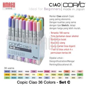 COPIC Ciao - Spidol  Marker Lukis warna 36 Color Set C - CCM/36C