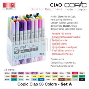 COPIC Ciao Marker 36 Color Set A - Spidol set 36 Warna - CCM/36A