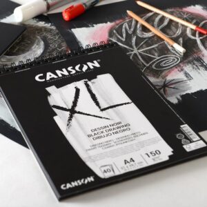 CANSON XL Black 40 sheets A4 (21 X 29,7 Cm) - Buku Gambar kertas hitam 150 gsm (Album)