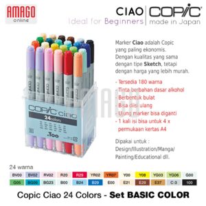 COPIC Ciao Marker - 24 Color Set - Basic Color - CCM/24BC