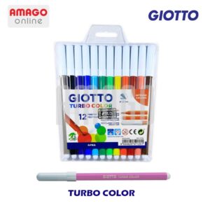GIOTTO Turbo Color - Plastic Wallet Spidol Warna Spidol Lukis - 12 warna - 071100