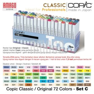 COPIC Classic - Spidol  Marker Lukis warna Set 72 Color Set C - CMK/72C