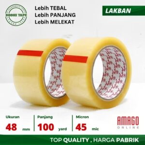 Lakban Bodhi Tape Isolasi Isolatip 48 mm x 100 yard (91 meter)