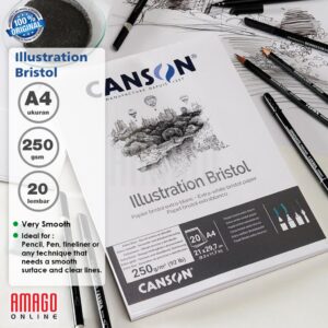 Buku CANSON Illustration Bristol A4 - 20 sheets 250 gsm Pad - 200457120