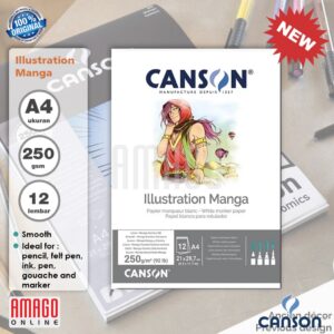 Buku Gambar CANSON Illustration Manga 12 sheets - ukuran A4 - 250 gsm (Pad) - 200387200