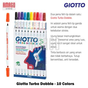 GIOTTO Turbo Dobble - Double Tips Spidol 2 Ujung - 10 warna - 424600