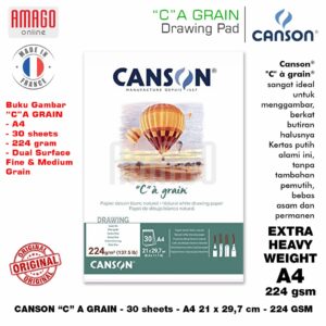 Buku CANSON C A Grain - Pad - 30 sheets - A4 - 21 x 29,7 cm - Dual Surface - 224 gram - 400060600