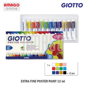 GIOTTO Extra Fine Poster Paint - Cardboard 12 Colors Cat Air Poster Super Halus - 12 warna - 358000