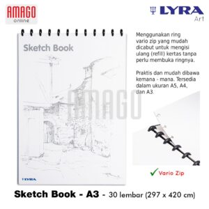 LYRA Sketch Book Sketchbook Ukuran A3 - 30 Halaman - 9210290