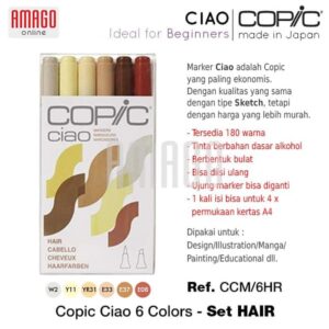 COPIC Ciao - 6 Color Set Hair - CCM/6HR