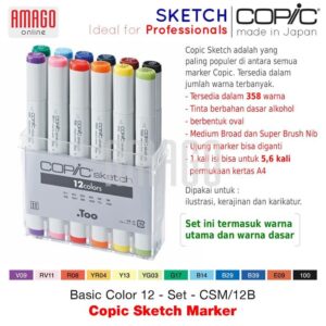 COPIC Sketch - 12 Basic Color Set - CSM/12B