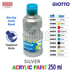 GIOTTO Acrylic Paint Cat Akrilik 250 ml - warna Silver - 533900