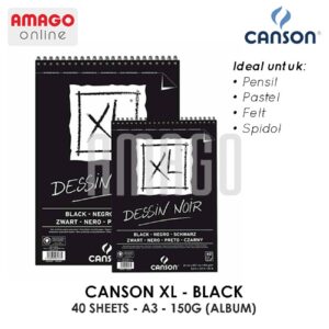 CANSON XL Black - 40 sheets - A3 - 150g (Album) - 400039087