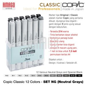 COPIC Classic - Set 12 pcs Neutral Gray - CMK/12NG